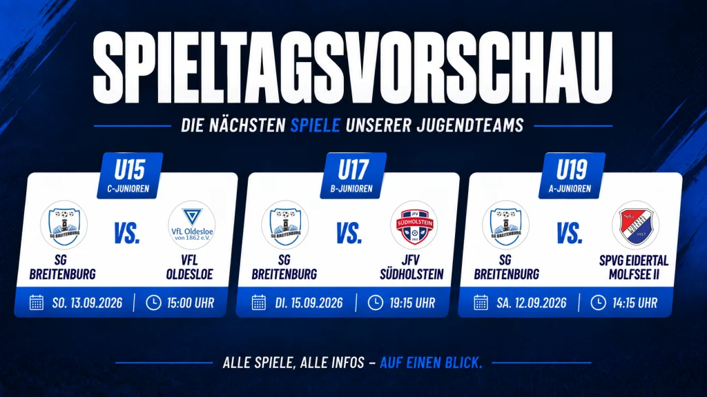 Unsere Spiele am Wochenende – 11. bis 15. September 2026